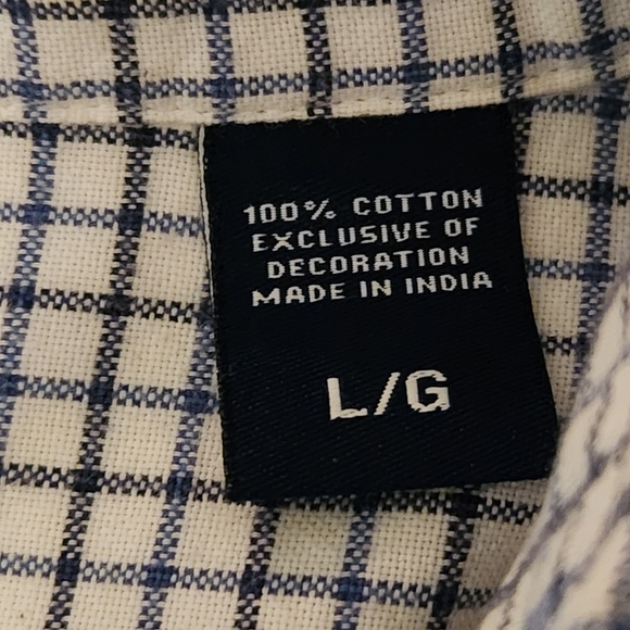 Chaps Button Up Dress Shirt Blue & White Striped Long Sleeve Shirt Sz Lg NICE!! - Picture 5 of 16